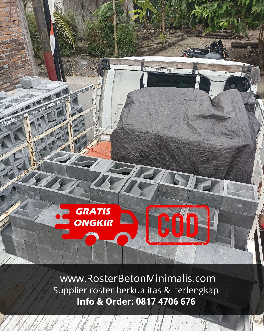 Layanan gratis ongkir dan COD untuk pemesanan roster beton di Trenggalek