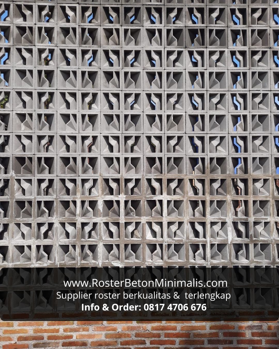 Roster beton anti tampias, solusi fungsional untuk area carport di Denpasar.