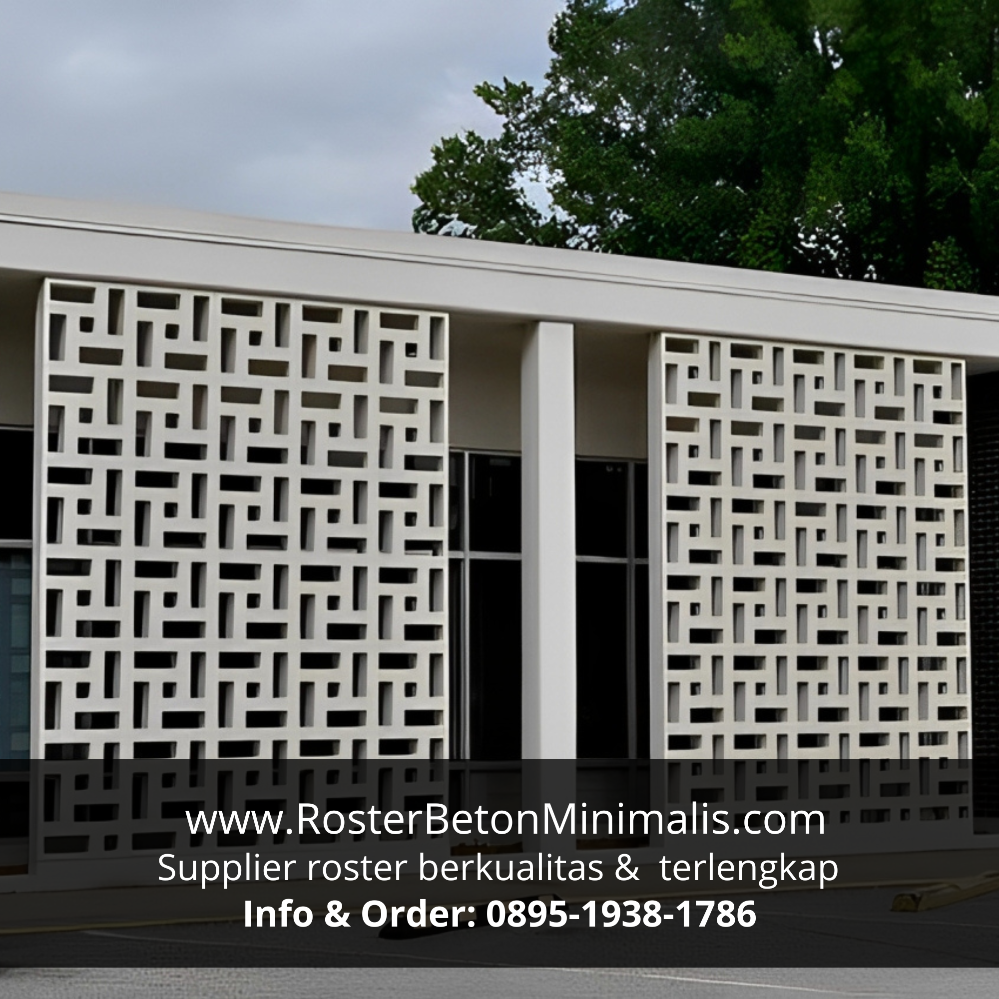 Fasad kafe estetik dengan roster beton di Malang yang meningkatkan nilai investasi