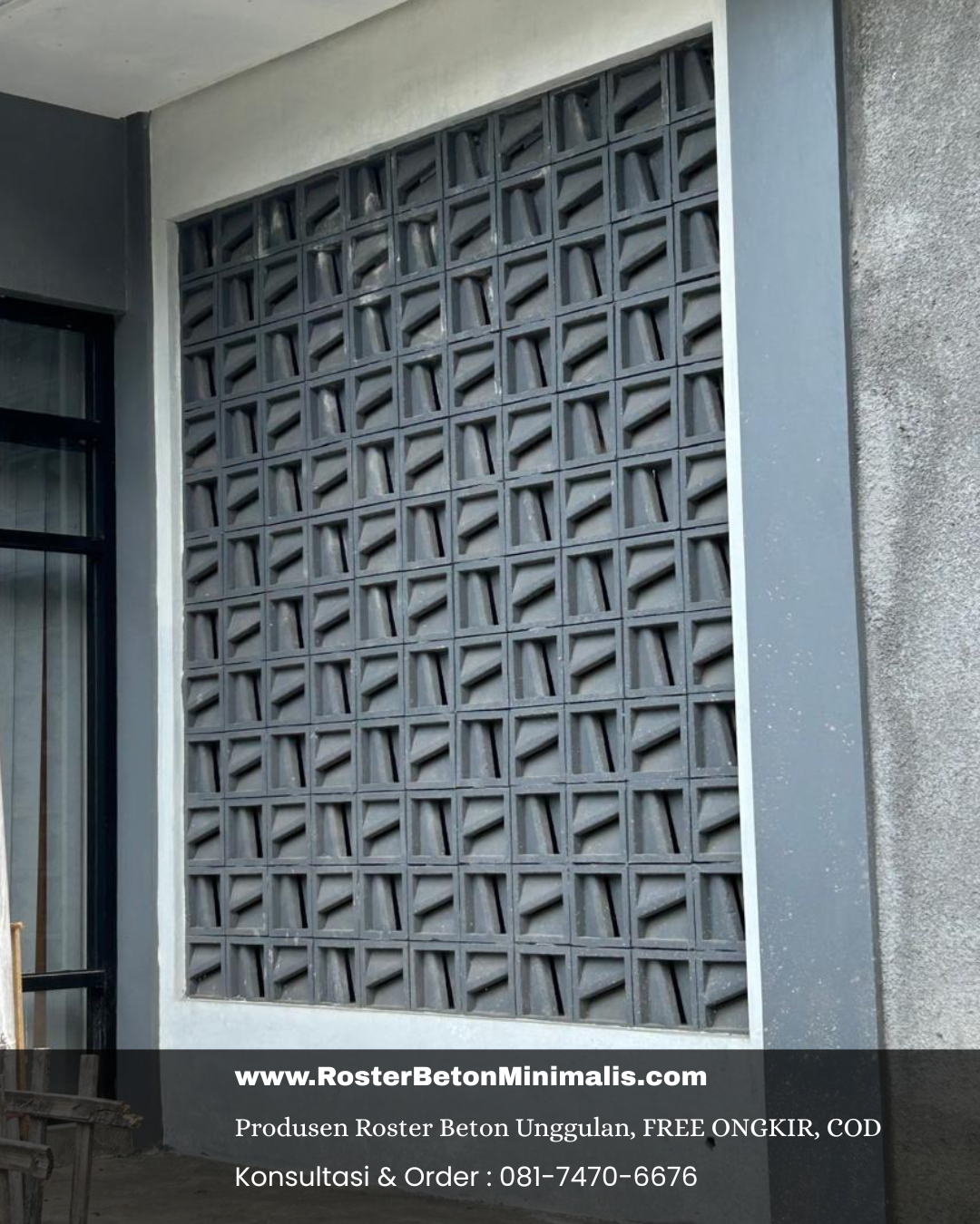 Roster beton membantu melawan hawa panas di perumahan Purwakarta.