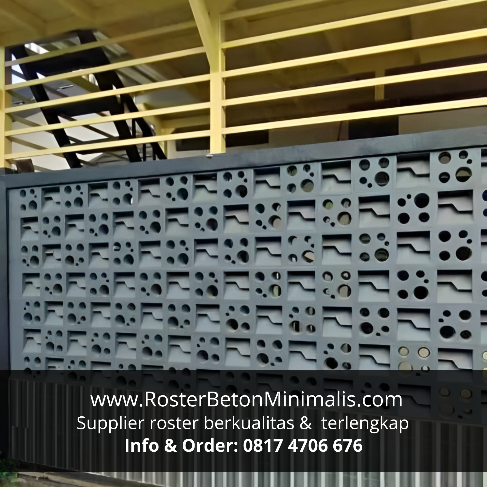 Roster beton motif bunga untuk sentuhan klasik dan elegan di Trenggalek