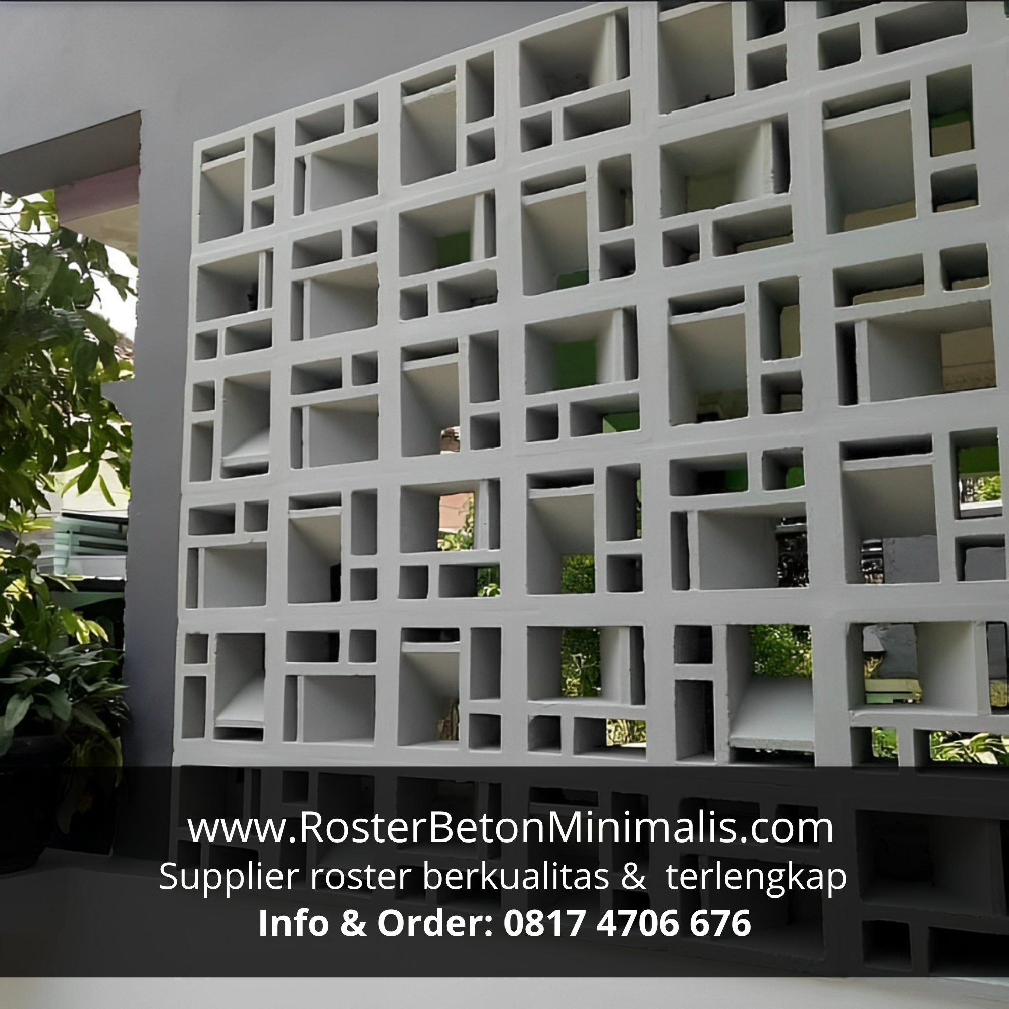 Roster beton anti tampias, solusi fungsional untuk area carport di Purwakarta.