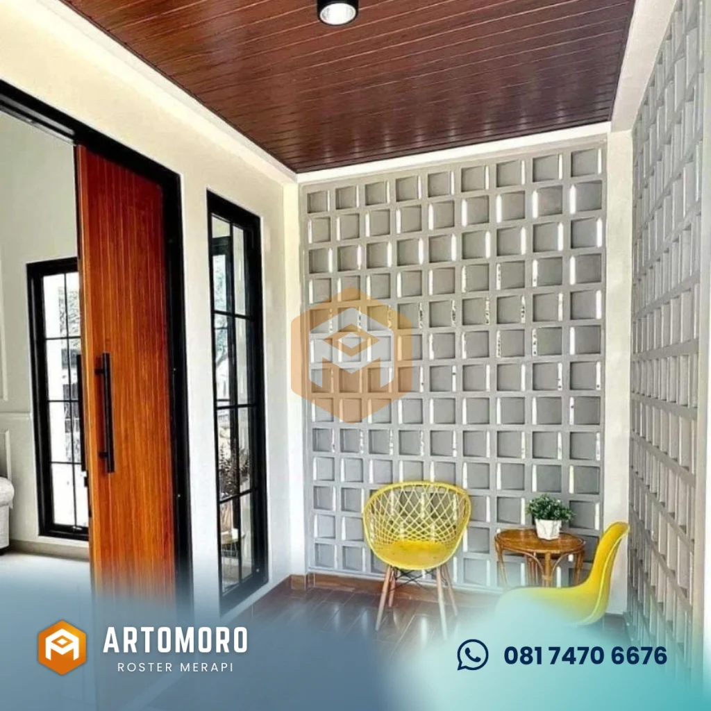roster beton motif nako lubang satu untuk partisi ruang