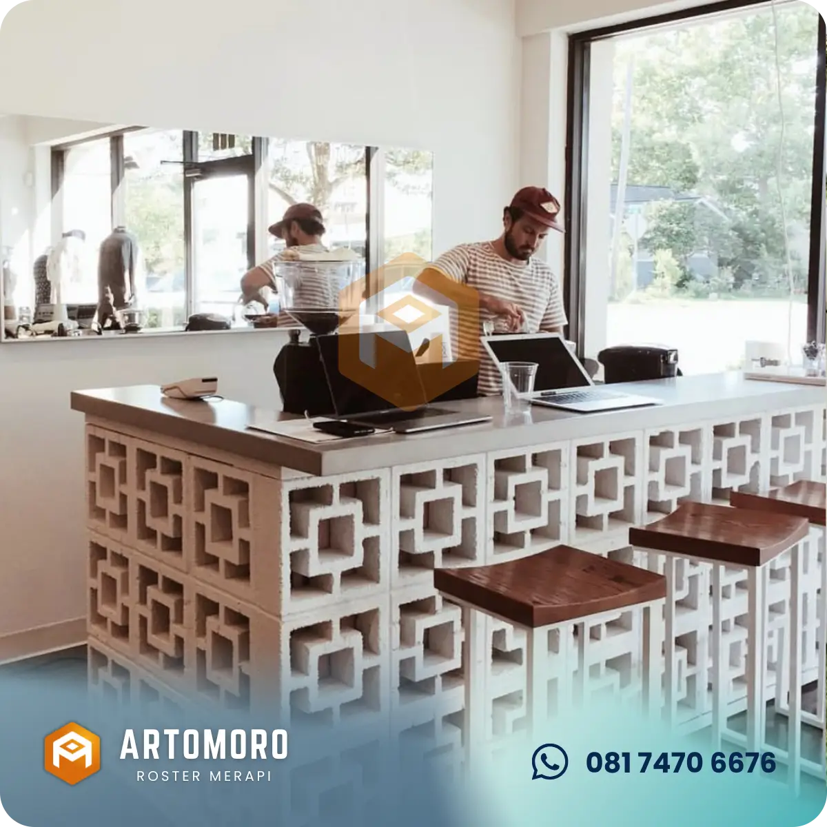 Roster beton motif klasik dan bunga untuk sentuhan elegan di bangunan Gresik